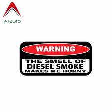 Aliauto aviso etiqueta do carro o cheiro de fumaça diesel me faz tesão decalque acessórios pvc para lada kia mazda 3 subaru, 13cm * 6cm 2024 - compre barato