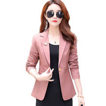 Blazer de alta calidad para mujer, chaqueta lisa y recta, abrigo de estilo de oficina para mujer, ropa Formal de negocios, chaqueta de traje, abrigo con un solo botón 2024 - compra barato