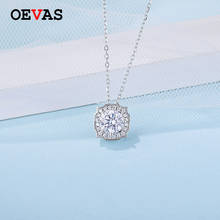 Oevas-colar pingente de moissanite brilhante, 1 quilate, prata esterlina 100%, joias finas para casamento, atacado 2024 - compre barato