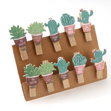 Mini Clips de madera Natural con cuerda para fotos, pinza de ropa artesanal, decoración, Cactus, Navidad, muñeco de nieve, búho, 20 Uds. 2024 - compra barato