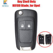 Keyecu-carcasa plegable para llave remota, 2 botones, reemplazo, para Vauxhall, Opel, Insignia, Astra J, Zafira B, Meriva, HU100 2024 - compra barato