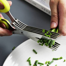Stainless Steel Vegetable Scissors 5 Blades Scallion Scissors Herb Onion Cutter Shredder Vegetable Cutter Knives Kitchen Gadgets 2024 - buy cheap