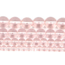 Cuentas redondas sueltas de cristal rosa claro, amuleto de Lisa Natural para la fabricación de joyas, joyería, collar, pulseras, Strand4-12MM 2024 - compra barato