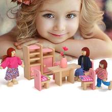 Simulation Family Mini Furniture Sets Funny Kids Pretend Role Play House Toys Pink Wooden Furniture Children's Educational Toys 2024 - buy cheap