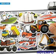 50pcs Funny Cartoon Truck Bus Motorcycle Car Ship Airplane Cute Mixed Phone Laptop Stickers for Kids Toys Notebooks Bike Sticker 2024 - buy cheap