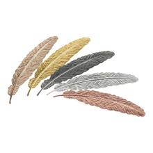 Creative Retro Metal Feather Bookmark Beautiful Cool Book Page Mark Children Student Gift Stationery School Office Supplies 1Pc 2024 - buy cheap