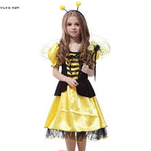 Trajes de abeja de Halloween para niñas M-XL niños insectos Cosplay carnaval Purim parade show de escenario mascarada juego de rol vestido de fiesta 2024 - compra barato