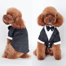 Pet Dog Cat Clothes Prince Wedding Suit Tuxedo Bow Tie Puppy Coat 5 Sizes For Large Small Dog- 2024 - buy cheap