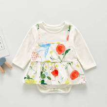 Autumn New Baby Girl Clothes Toddler Girls Princess Bodysuits One-piece Dress Flowers Long Sleeve Baby Jumpsuit Dress 2024 - buy cheap