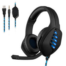 Newest Professional LED Light Gamer Computer Headset Bass Stereo Wired Headphones With Adjustable Microphones For PS4 X Box PC 2024 - buy cheap