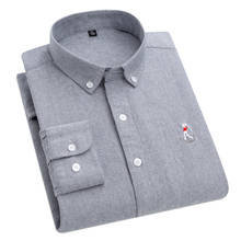 Рубашка Aoliwen мужская с длинными рукавами, брендовая сорочка из ткани Оксфорд, повседневная сорочка с нагрудным карманом, на пуговицах, качественная одежда 2024 - купить недорого