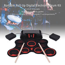 Digital Roll-Up Drum Set Electronic Drum Kit 9 Silicon Drum Pads Built-in Double Speakers with Drumsticks Foot Pedals USB Cable 2024 - buy cheap
