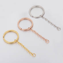 100% Stainless Steel KeyRing Keychain 30mm Metal Split Ring With Short Chain Key Ring DIY Key Chains Accessories Wholesale 20pcs 2024 - buy cheap