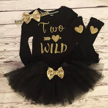 Custom Two Wild 2nd Birthday Shirt ,2nd Birthday Black and Gold Shirt ,Wild Gold Glitter Top 2nd Birthday Outfit 2024 - buy cheap