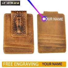 2020 Quality New Cattle Men male Vintage leather Credit Card Holder Magnet Money Clip Slim Mini Handy Pocket Wallet Purse 1058-l 2024 - buy cheap