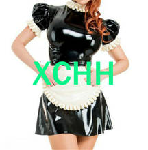 Sexy Latex Rubber Women Cosplay Maid Dress Sexy Dress Sets With Apron Back Zippers cosplay costume bdsm for women latex 2024 - buy cheap