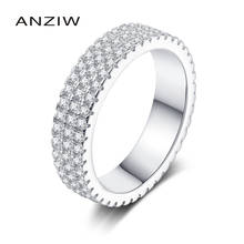 Luxury 925 Sterling Silver Women Engagement 3 Rows Full Eternity Rings Simulated Diamond Wedding Silver Eternity Ring Jewelry 2024 - buy cheap