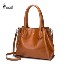 FUNMARDI Fashion Oil Wax Leather Handbag For Women Shoulder Bags 2022 New Bucket Bag Female Crossbody Bag Brand Lady WLHB3101 2024 - buy cheap