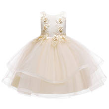 Las niñas vestido de verano de encaje elegante vestido de princesa Tutu vestidos infantiles para niñas boda vestido de fiesta de Noche de los niños ropa nueva 2024 - compra barato
