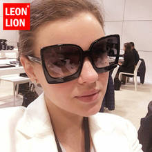 LeonLion Oversized Sunglasses Women 2021 Square Eyeglasses Women/Men Luxury Vintage Eyewear Women Mirror Oculos De Sol Feminino 2024 - buy cheap