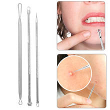 3Pcs Blackhead Pimple Acne Remover Tool Spoon for Face Cleaning Skin Care Acne Tweezers Comedone Blemish Extractor Needle 2024 - buy cheap