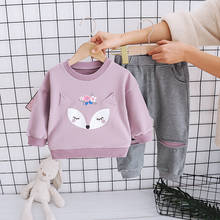 New 2021 Kids Boys Cotton Clothes Sets Fox O-neck T-shirt Tops + Pants Baby Girls Spring Autumn Clothes Set 2pcs 2024 - buy cheap