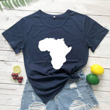 Camiseta con estampado de mapas divertidos de África para mujer, ropa de moda Unisex, camisetas Vintage Grunge, camisetas 100% de algodón, envío directo 2024 - compra barato