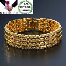 Omhxfc atacado europeu moda homem masculino festa de aniversário presente de casamento do vintage relógio largo corrente 18kt ouro pulseiras be165 2024 - compre barato