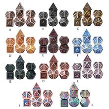 7pcs/set Metal Dice Set RPG MTG DND Metal Polyhedral Dice Role Playing Games 2024 - buy cheap