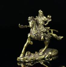 Азия Старый Китай Ручная резьба бронзовая твердая езда Лошадь статуя 2024 - купить недорого