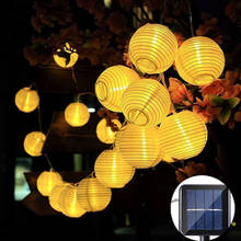 Christmas Solar Lantern String Light Outdoor Warm White String Lights Lantern Ball Solar Powered Waterproof Garland Fairy Light