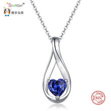 StrollGirl personalized 925 sterling silver custom heart-shaped necklace with birth stone DIY pendant necklace Mother's Day gift 2024 - buy cheap