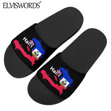 ELVISWORDS 2020 New Fashion Summer Sandals Red and Blue Haiti Flag Slippers Women Men Casual Home Slip on Footwear Comfortable 2024 - buy cheap