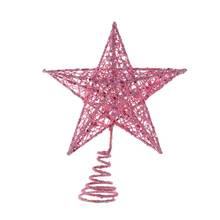 Árbol de Navidad de 20cm, adorno decorativo de estrella de hierro brillante para árbol de Navidad (rosa) 2024 - compra barato