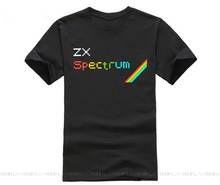 Zx spectrum camiseta masculina de manga curta de algodão, camiseta design retrô de 8 bits com logo geek nerd de algodão, manga curta com gola redonda 2024 - compre barato