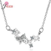 Charming Dazzling Micro Paved Cubic Zirconia Butterfly Necklaces For Women Girls Wedding Party 925 Sterling Silver Jewelry 2024 - buy cheap