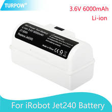 Turpow-batería de iones de litio para robot, 3,6 V, 6000mAh, Jet240 Jet 240, para iRobot Braava Jet 240 241, para fregar Robots, mopa limpiadora 2024 - compra barato