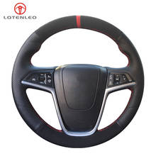 LQTENLEO Black Suede Leather Car Steering Wheel Cover For Vauxhall Mokka X 2012-2019 Ampera Astra Meriva Insignia Zafira Tourer 2024 - buy cheap