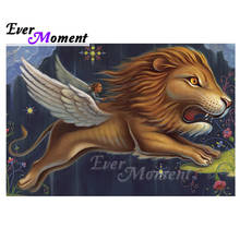 Ever Moment Diamond Painting Decoration For Home Big Head Lion Fly 5D DIY Full Square Diamond Embroidery Bead Artwork ASF1835 2024 - buy cheap