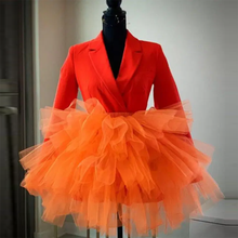 Real Image Orange Short Tulle Skirts 2020 Chic Tiered Ruffles Mini Tutu Skirt Women Elastic Custom Made Fashion Tulle Skirt 2024 - buy cheap