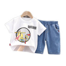 New Fashion Baby Girl Roupas de Verão T-Shirt Dos Desenhos Animados Crianças Calções 2 Pçs/set Bonitos Da Criança Roupas Meninos Traje Crianças Fatos de Treino 2024 - compre barato