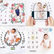 Mantas conmemorativas para bebé recién nacido, accesorios de fotografía de crecimiento mensual, paño de fondo para alfombra, Manta de muselina, accesorio de recuerdo 2024 - compra barato