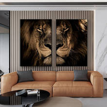 Cabeça de leão selvagem africano modular quadros em tela animais arte da parede cartazes e impressões leão pinturas decoração casa 2024 - compre barato
