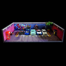 1/64 scale car repair library scene garage workshop background board for car model parking vehicle toys collection display gifts 2024 - buy cheap