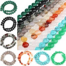 10X10mm Love Heart Agates Malachite Jades Stone Beads Loose Spacer Natural Stone Bead For Jewelry Making Diy Bracelets 15"Strand 2024 - buy cheap