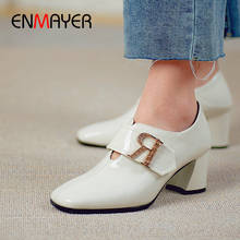 ENMAYER 2019 Slip-On Women Shoes Patent Leather Basic Square Heel Luxury  Office & Career Square Toe Crystal Women Pumps 34-42 2024 - buy cheap