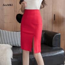 Oversized Red Skirts Women 2022 Summer Korean Fashion High Waist Pencil Skirt Office Sexy Ladies Clothes Bodycon Black Skirt 2024 - buy cheap