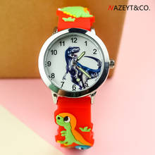 New fashion boys dinosaur dial quartz watch little children girls cute cartoon 3D silicone strap wristwatch best gift clock 2024 - buy cheap