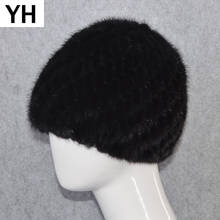 2021 New Winter Women Real Mink Fur Beanies Hat Handmade Knitted Real Natural Mink Fur Caps Good Elastic Quality Mink Fur Cap 2024 - buy cheap