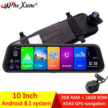 Whexune-espelho retrovisor para carro, full hd, 1080p, 4g, android 8.1, dvr, navegação gps, gravador, lentes duplas 2024 - compre barato